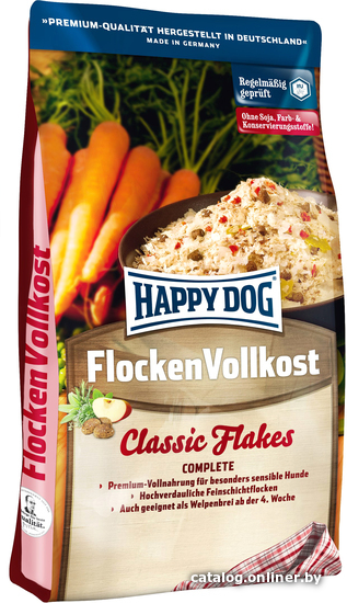 

Сухой корм для собак Happy Dog Flocken Vollkost Classic Flakes 1 кг