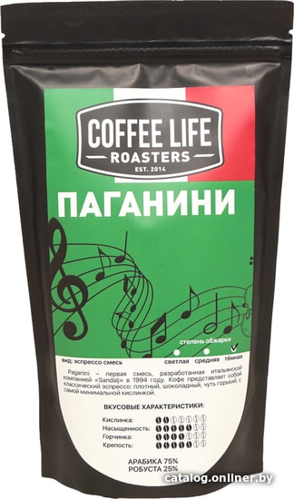 

Кофе Coffee Life Roasters Паганини в зернах 250 г
