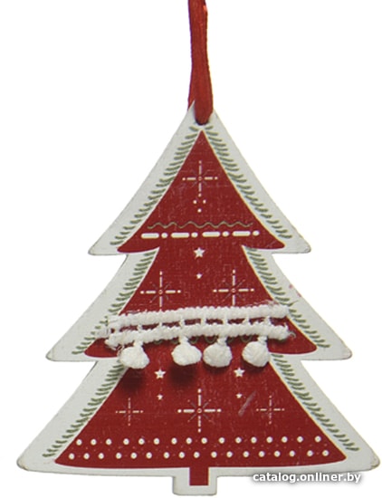 

Елочная игрушка Albero Di Natale Елочка 0.5х9х9 см 520402-4 (красный)