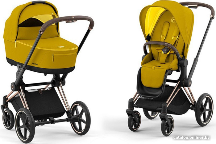 

Универсальная коляска Cybex Priam IV (2 в 1, mustard yellow/rose gold frame)