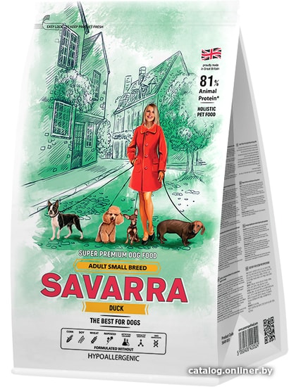 

Сухой корм для собак Savarra Adult Small Breed Duck утка/рис 1 кг