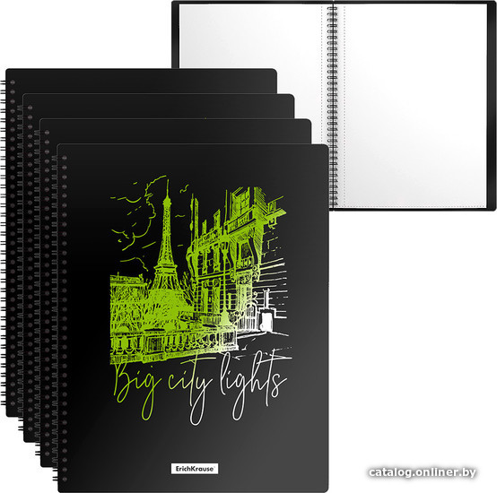 

Набор папок Erich Krause Night Lights с 20 карман. ассорти 54792 (4 шт)