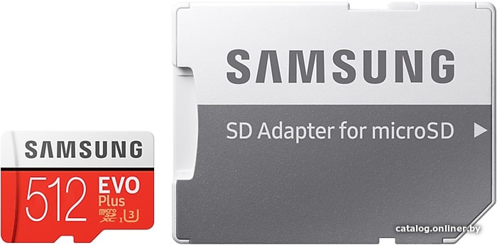 

Карта памяти Samsung EVO Plus microSDXC 512GB + адаптер