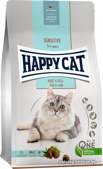 

Сухой корм для кошек Happy Cat Sensitive Haut & Fell 34/15 (Птица) 4 кг