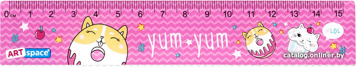 

Линейка ArtSpace Yum Yum пластиковая 322919 (15 см)