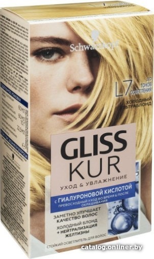 

Крем-краска для волос Gliss Kur Уход и увлажнение L7 осветлитель холодный ультра блонд