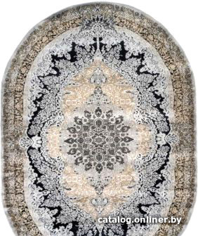 

Ковер для жилой комнаты Milat Leda A482B-C-ANTRACITE-CREAM-OVAL 80x150 (серый)