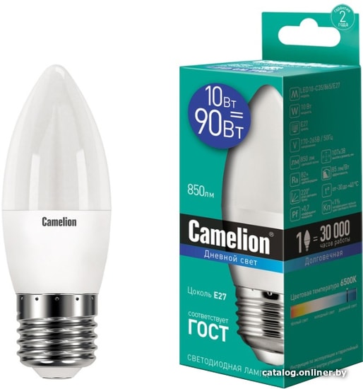 

Светодиодная лампочка Camelion LED10-C35 10 Вт 6500 К