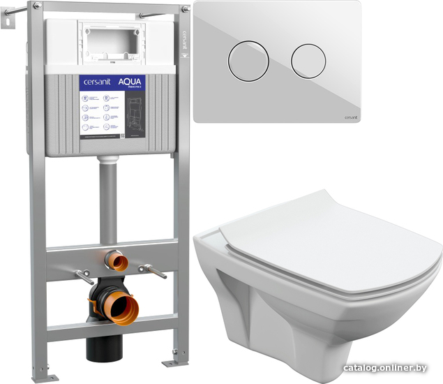 

Унитаз Cersanit Carina S-MZ-CARINA-XL + 63476 + P-BU-ACN-CIR-PN/Wh/Gl