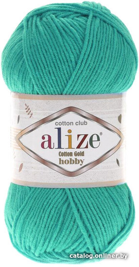 

Пряжа для вязания Alize Cotton gold hobby 610 (165 м, зеленая бирюза)