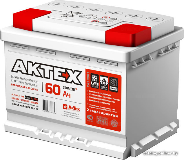 

Автомобильный аккумулятор АкТех 6CT-60A3 (60 А/ч)