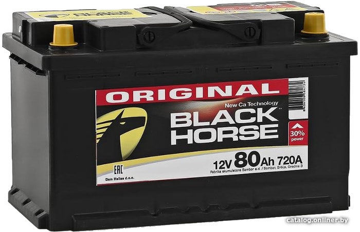 

Автомобильный аккумулятор Black Horse BH80.0 R (80 А·ч)
