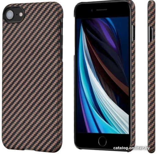 

Чехол для телефона Pitaka MagEZ для iPhone SE 2020 (twill, черный/розовое золото)