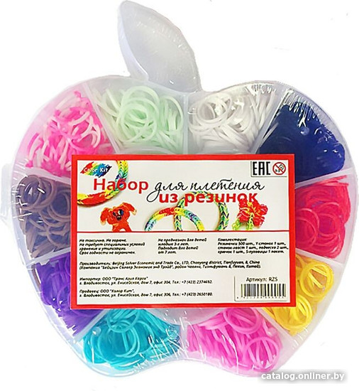 

Набор для рукоделия Color-Kit для плетения из резинок яблоко 600 шт RZ5