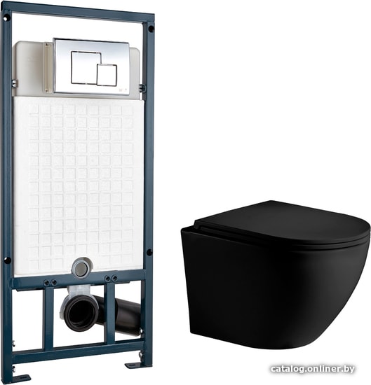 

Унитаз WeltWasser Merzbach 004 MT-BL + Marberg 507 SE (черный матовый/хром)