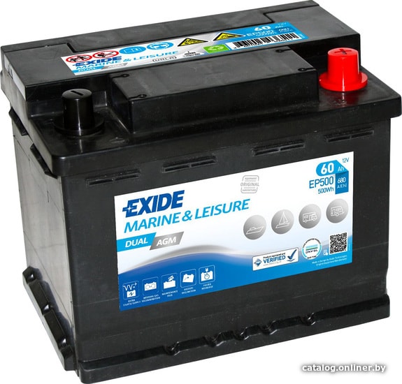 

Автомобильный аккумулятор Exide Dual AGM EP500 (60 А·ч)