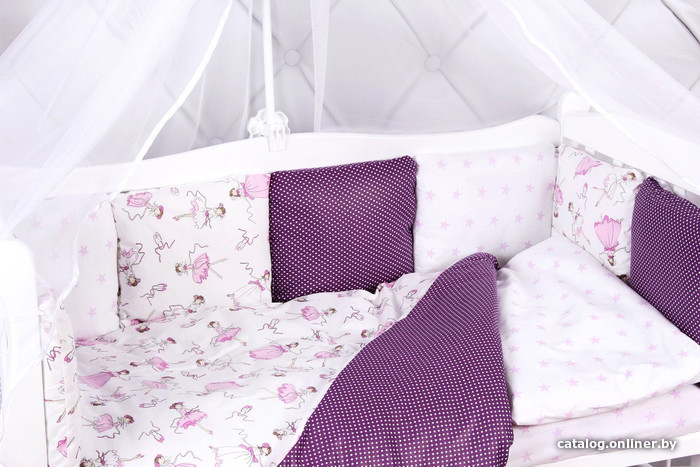 

Постельное белье Amarobaby Амели (15 предметов, вишня/белый)
