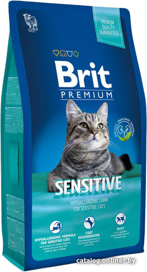 

Сухой корм для кошек Brit Premium Sensitive с индейкой и ягненком 1.5 кг