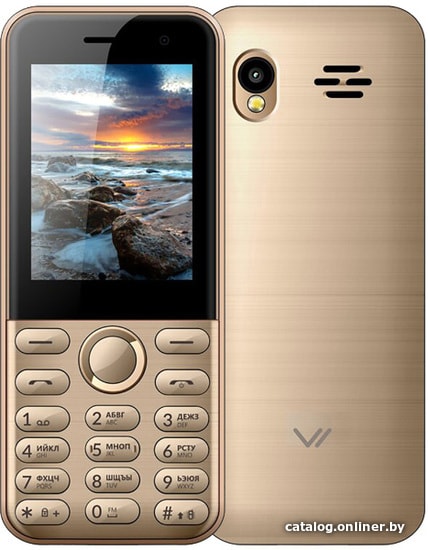 

Кнопочный телефон Vertex D567 (золотистый)