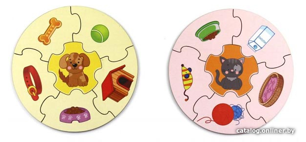 

Пазл WoodLand Toys Домашние животные. Круглые