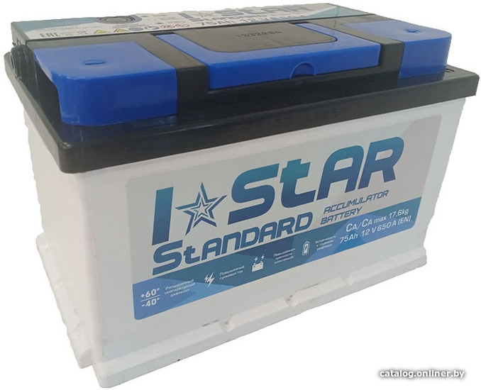 

Автомобильный аккумулятор I-STAR 75 R низк.+ (75 А·ч)