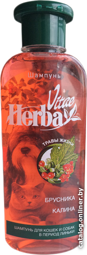 

Шампунь Herba Vitae для собак и кошек в период линьки с брусникой и калиной 250 мл