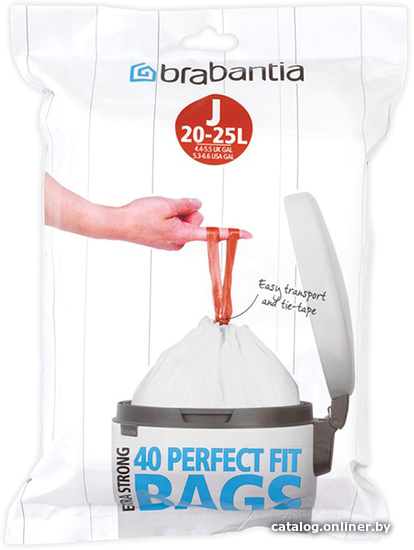 

Пакеты для мусора Brabantia PerfectFit J 23 л 115608 (40 шт, белый)