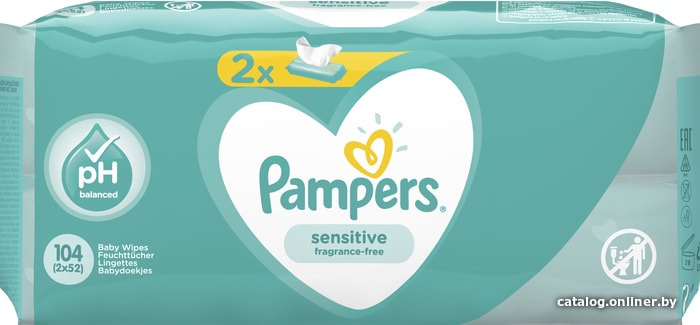 

Pampers Sensitive (2x52 шт)