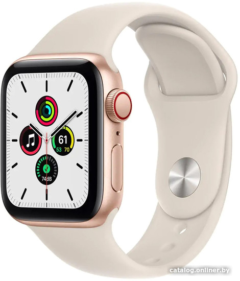 

Умные часы Apple Watch SE LTE 40 мм (алюминий золотистый/сияющая звезда)