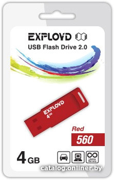 

USB Flash Exployd 560 4GB (красный) [EX-4GB-560-Red]