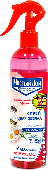 

Спрей от насекомых Чистый дом с экстрактом ромашки от мух, ос 400 мл