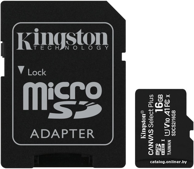 

Карта памяти Kingston Canvas Select Plus microSDHC 16GB (с адаптером)
