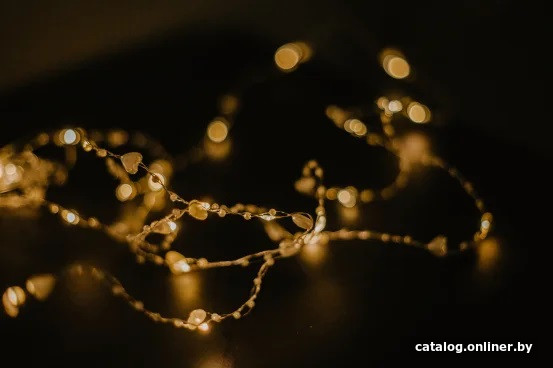 

Новогодняя гирлянда Twinkle Нить сердечки 30led батарейка 101 (теплый белый)