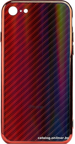 

Чехол для телефона EXPERTS Aurora Glass для Apple iPhone 7 с LOGO (красно-синий)