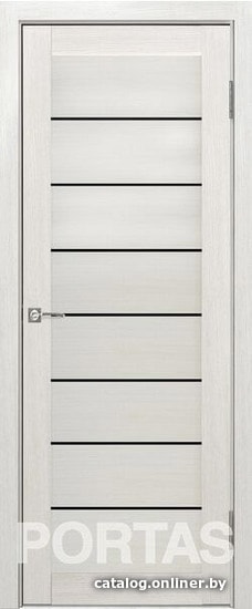 

Межкомнатная дверь Portas S21 90x200 (французский дуб, стекло lacobel черный лак)