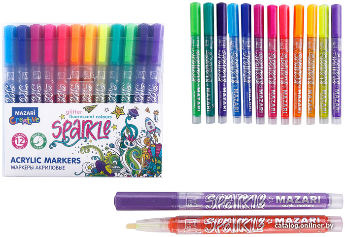 

Маркер художественный Mazari Sparkle M-15077-12 (12 шт)