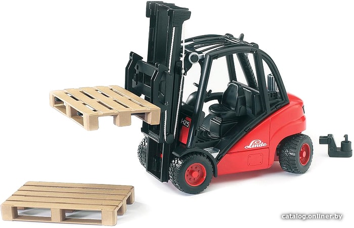 

Погрузчик Bruder Linde fork lift H30D with 2 pallets 02511