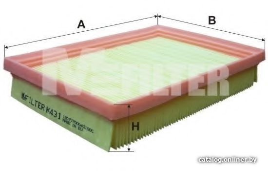 

Воздушный фильтр Mfilter K431