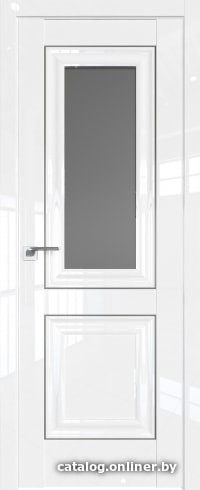 

Межкомнатная дверь ProfilDoors 28L 40x200 (белый люкс серебро, стекло графит)