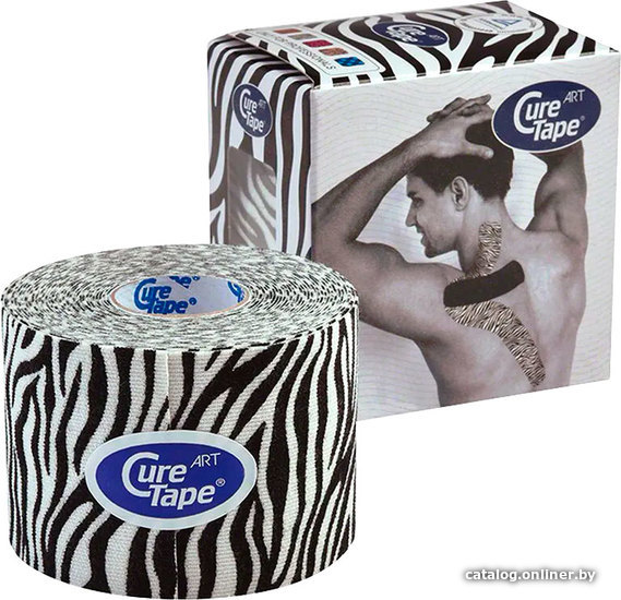 

Тейп CureTape Art Zebra 5 см x 5 м 163180 (белый/черный)