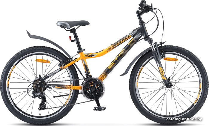

Велосипед Stels Navigator 410 V 24 21-sp V010 2022 (черный/желтый)