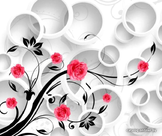 

Фотообои Citydecor Цветочный декор 3D с защитным покрытием 300x254