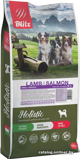 

Сухой корм для собак Blitz Holistic Adult Small Breeds Lamb&Salmon (для взрослых мелких пород с ягненком и лососем) 12 кг