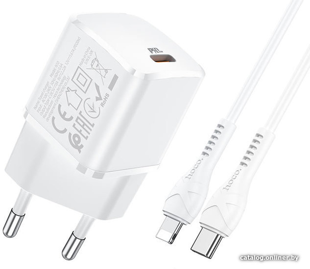 

Сетевое зарядное Hoco N10 Lightning (белый)