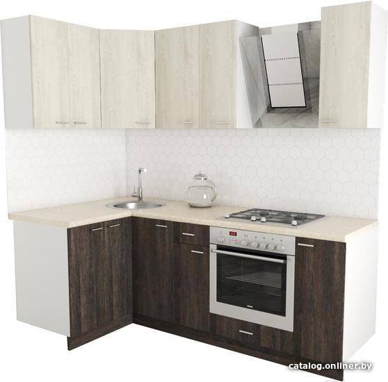 

Готовая кухня Хоум Лайн Луиза Люкс 1200x2200 угловой (венге мали/сосна касцина)