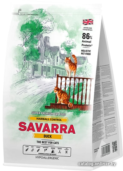 

Сухой корм для кошек Savarra Hairball Control утка/рис 400 г