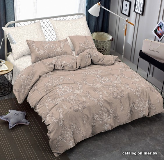 

Постельное белье Amore Mio Gold Virginia BE 2сп 21430 (бежевый/белый)
