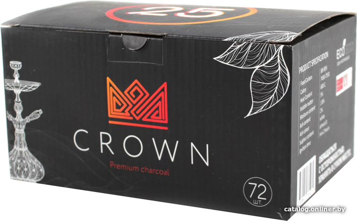 

Уголь для кальяна Crown Premium 25 мм 72 шт