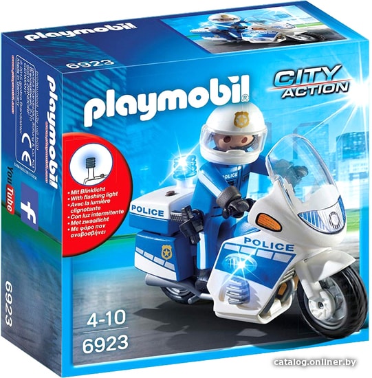 

Конструктор Playmobil PM6923 Полицейский мотоцикл со светодиодом