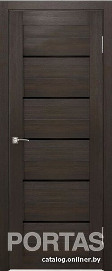 

Межкомнатная дверь Portas S22 90x200 (орех шоколад, стекло lacobel черный лак)
